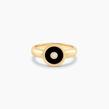 Balia Ring aus schwarzer Emaille - Gioielli d'Oro