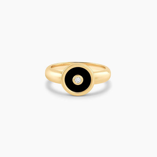 Balia Ring aus schwarzer Emaille - Gioielli d'Oro