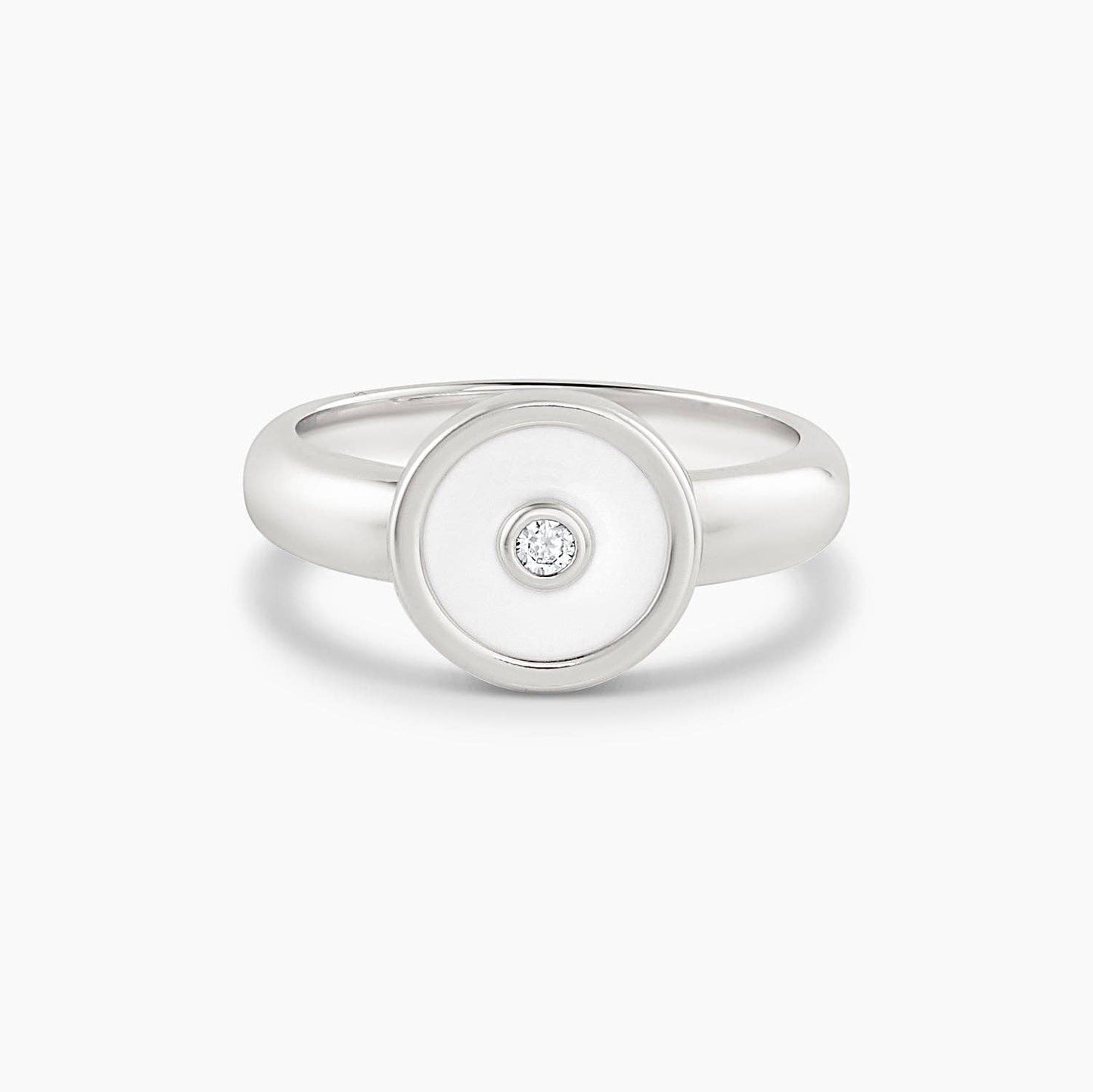 Balia Ring aus weißer Emaille - Gioielli d'Oro