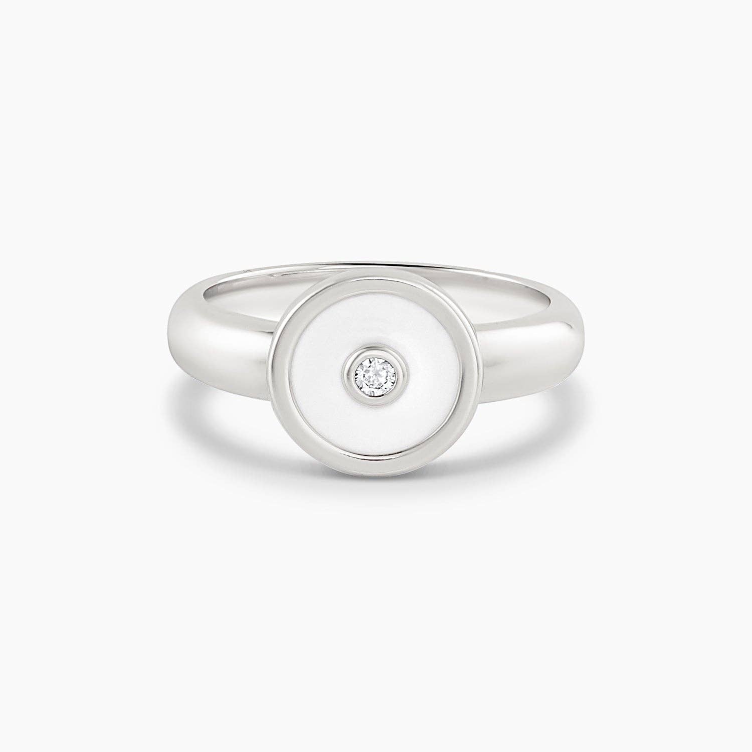 Balia Ring aus weißer Emaille - Gioielli d'Oro