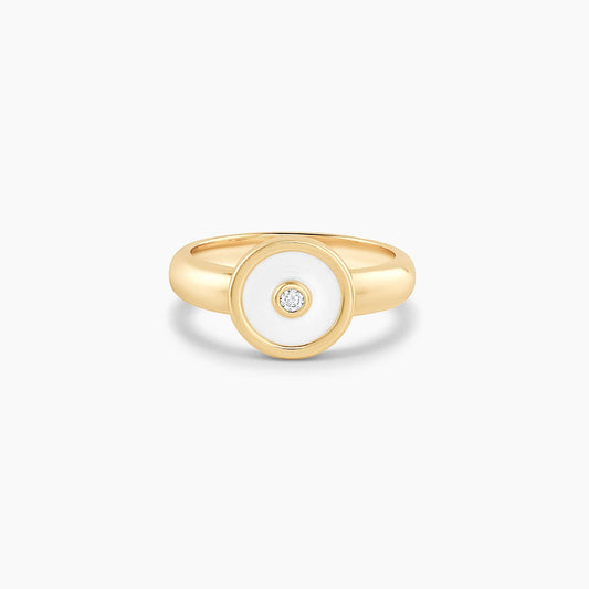 Balia Ring aus weißer Emaille - Gioielli d'Oro