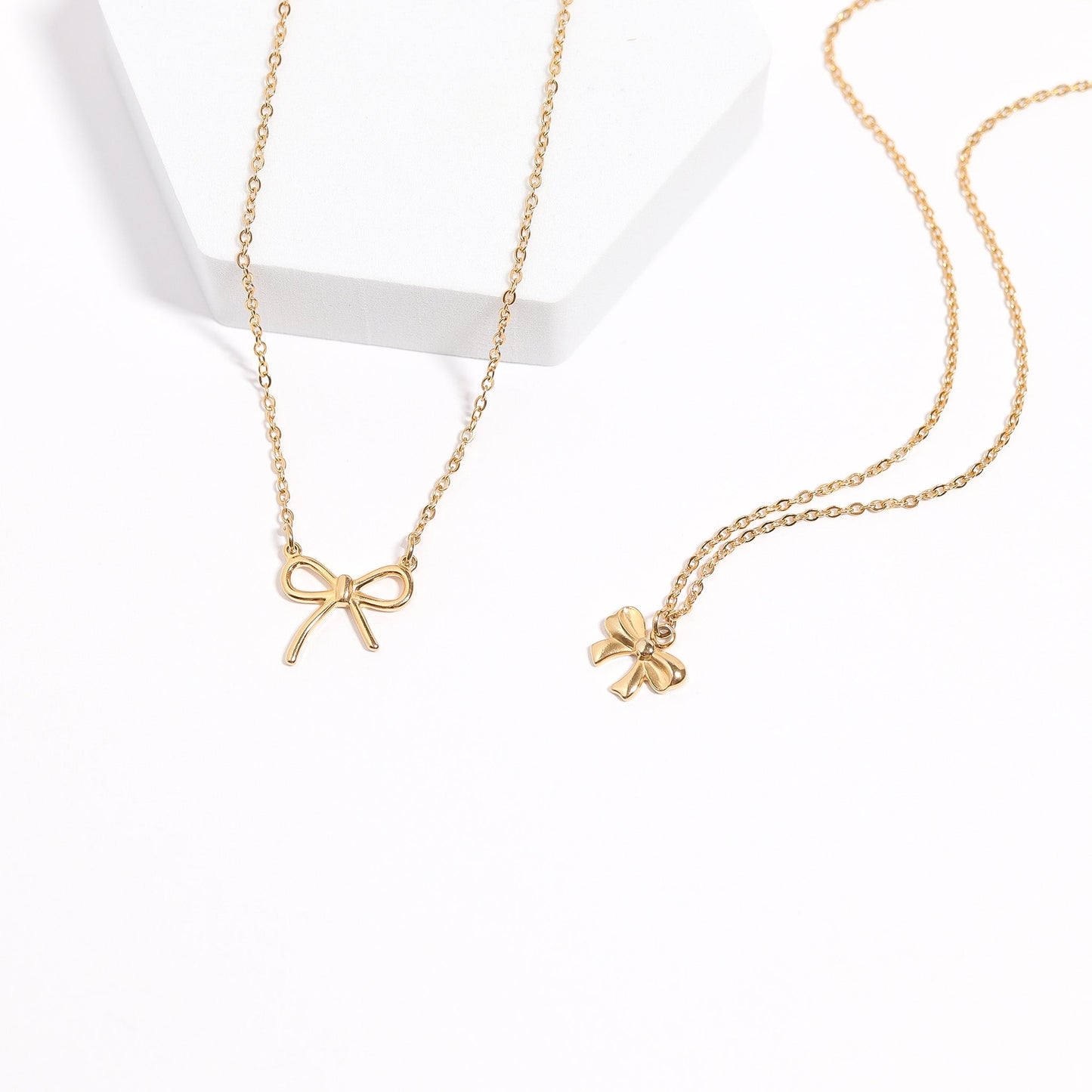 18K Gold PVD Stainless Steel Bow Connector Charm / PDL0142