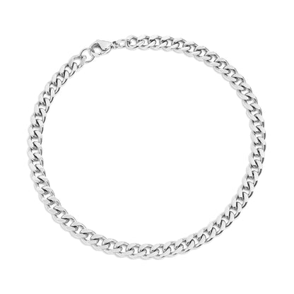 Stainless Steel Diamond Cut Curb Chain Bracelet or Anklet / BRJ9095