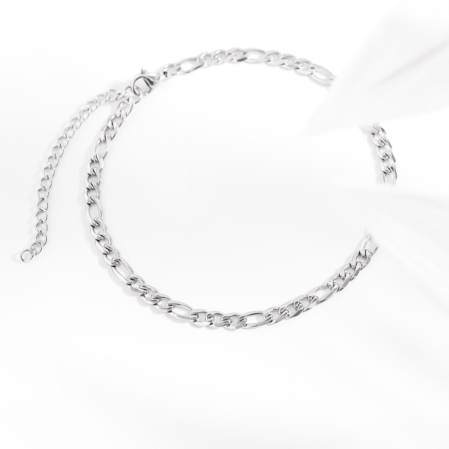 Stainless Steel Figaro Chain Bracelet / BRJ9096