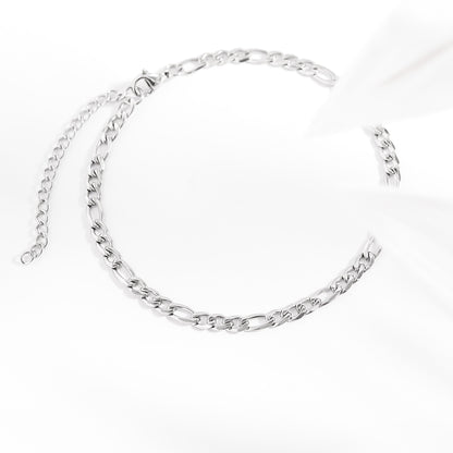 Stainless Steel Figaro Chain Bracelet / BRJ9096