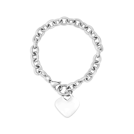 Stainless Steel Blank Heart Bracelet/Anklet / BRK1036