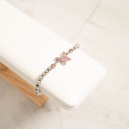 18K Gold PVD Stainless Steel Butterfly Stretch Bracelet / BRJ1074