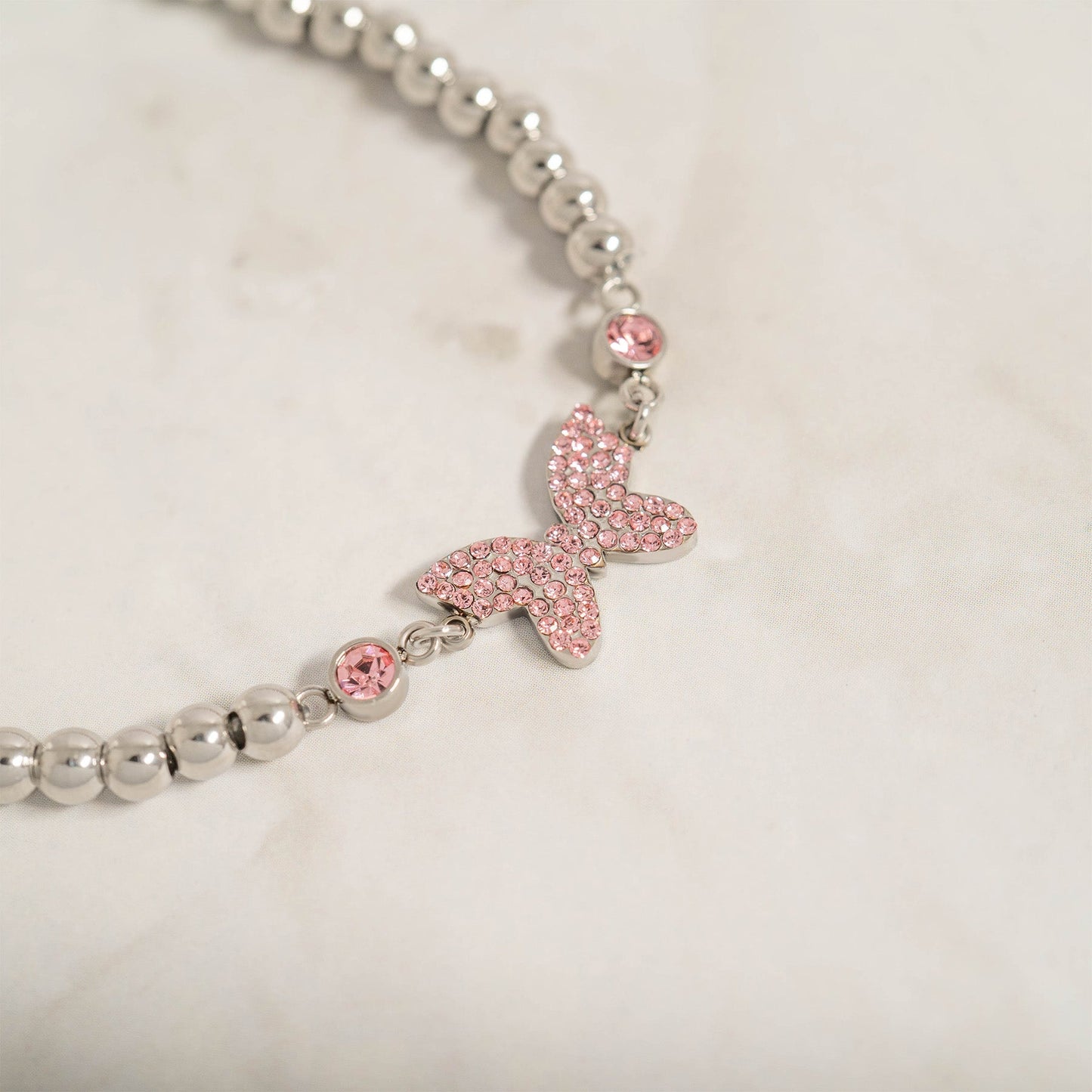 18K Gold PVD Stainless Steel Butterfly Stretch Bracelet / BRJ1074