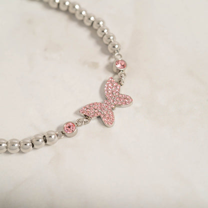 18K Gold PVD Stainless Steel Butterfly Stretch Bracelet / BRJ1074