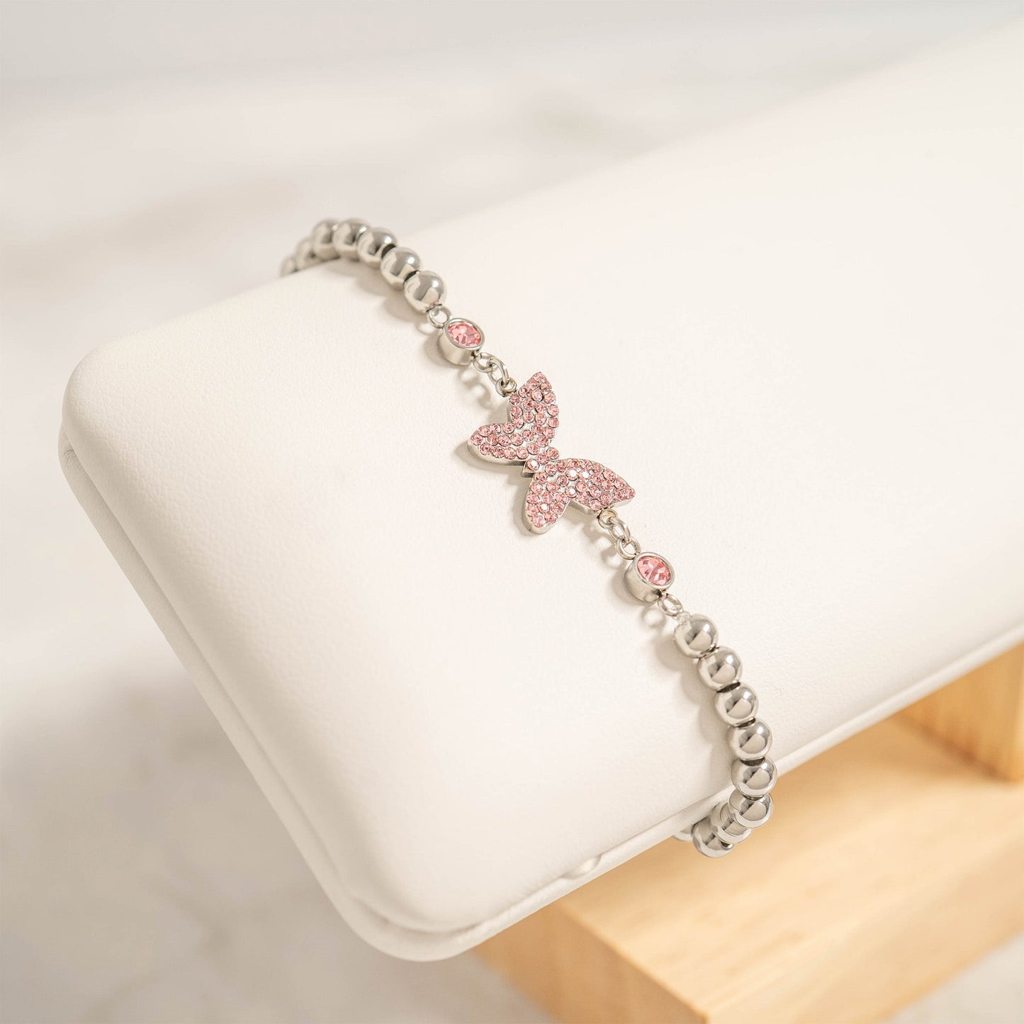 18K Gold PVD Stainless Steel Butterfly Stretch Bracelet / BRJ1074