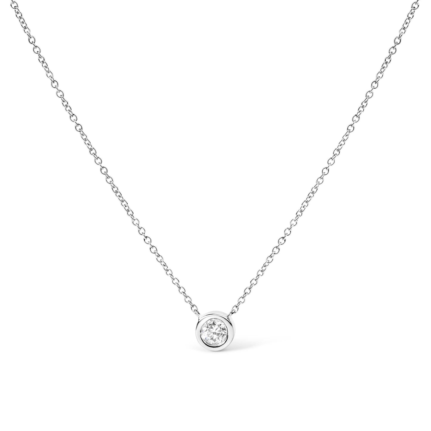 Halskette mit Solitär-Anhänger aus 10 Karat Gold, 1/2 Karat Diamant