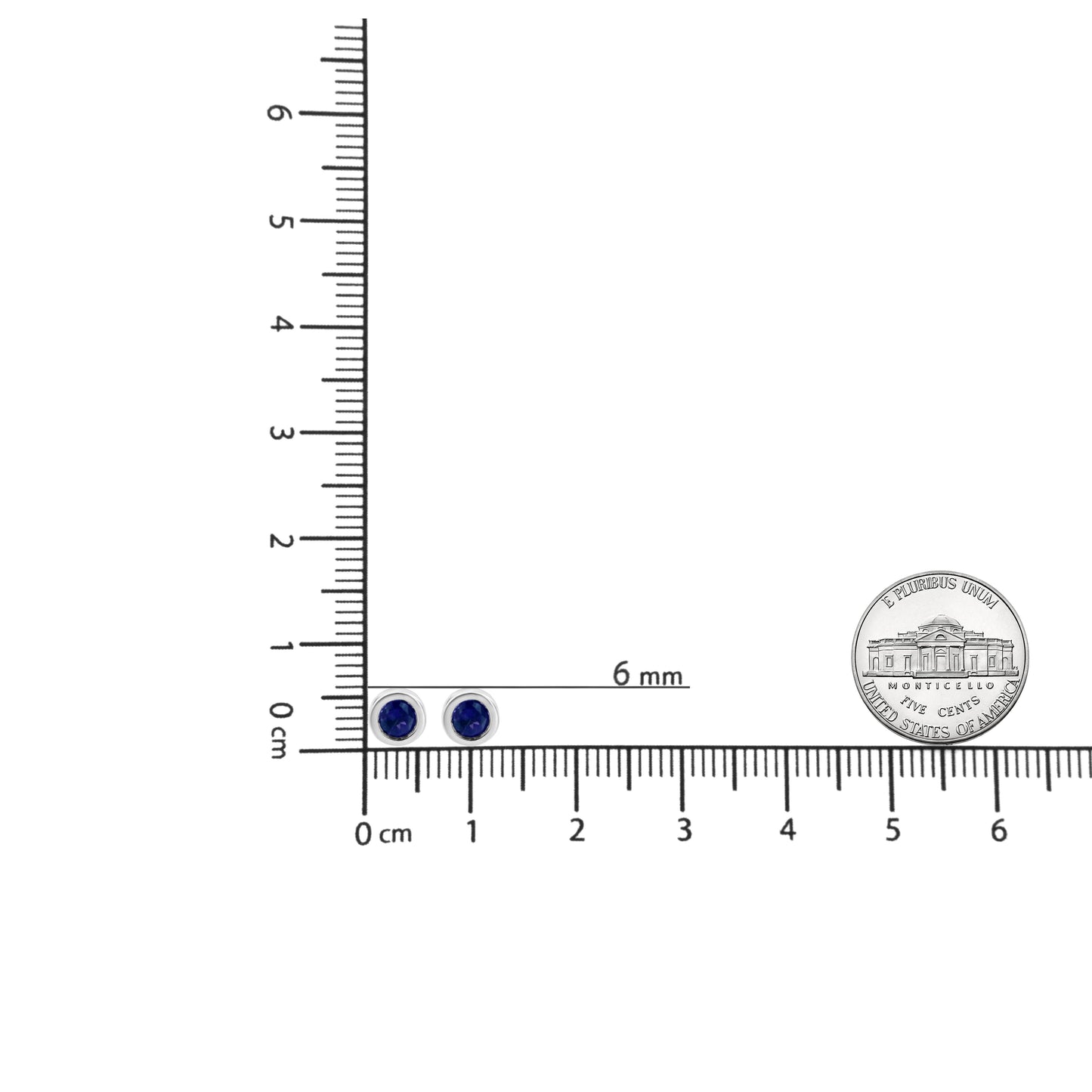 Ohrstecker aus Sterlingsilber mit 3,5 mm blauem Saphir-Edelstein