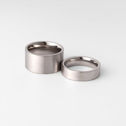 Stainless Steel Brushed Flat Edge Blank Ring / CFR7009