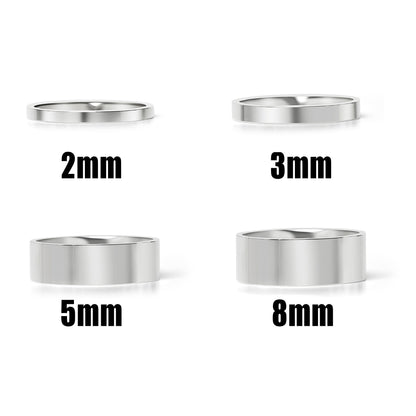 Stainless Steel Polished Flat Blank Ring / CFR7021