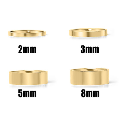 18K Gold PVD Stainless Steel Flat Blank Ring / CFR7025