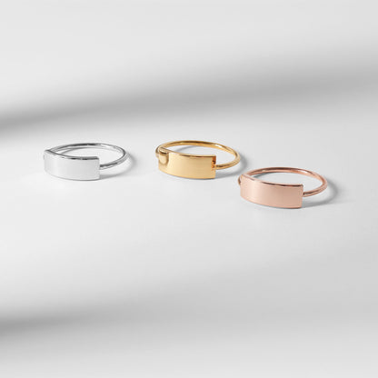 18K Gold PVD Stainless Steel Blank Stamping Ring / CFR7036