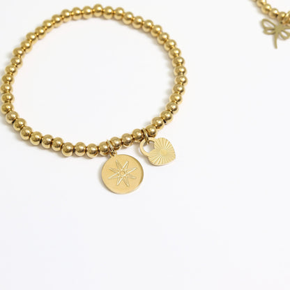 18K Gold PVD Stainless Steel Atomic Circle Charm / PDL0018