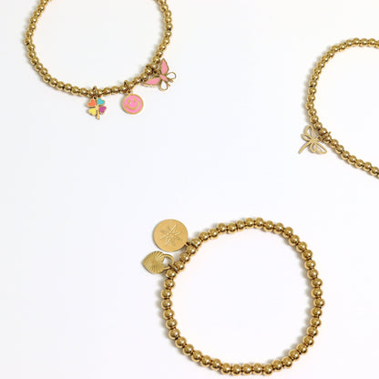 18K Gold PVD Stainless Steel Sunburst Heart Lock Charm / PDL0022