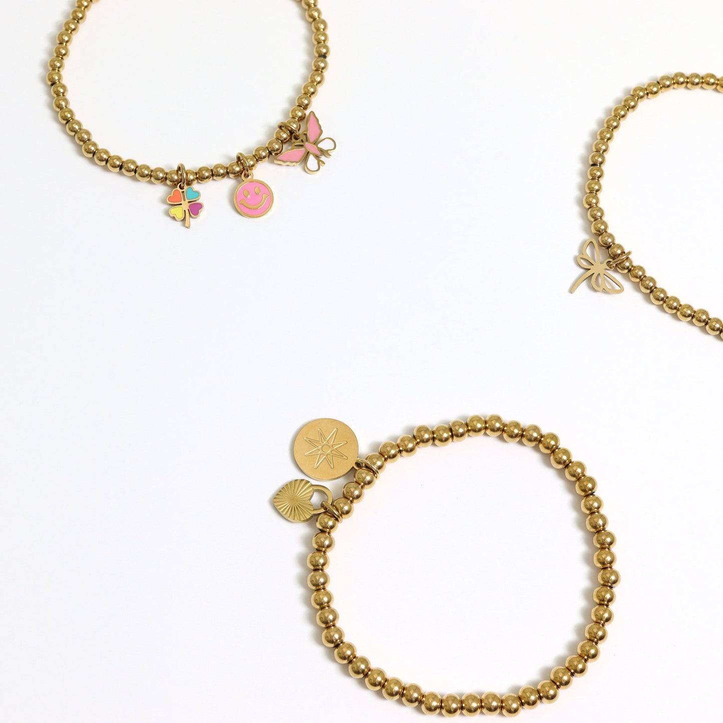 18K Gold PVD Stainless Steel Atomic Circle Charm / PDL0018