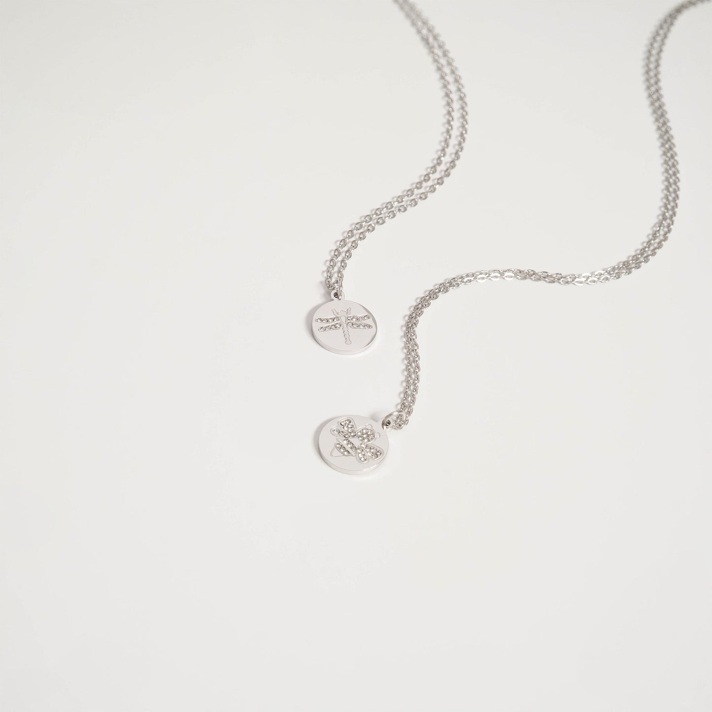 18K Gold PVD Stainless Steel Stone Bee Pendant Necklace / CHN0086