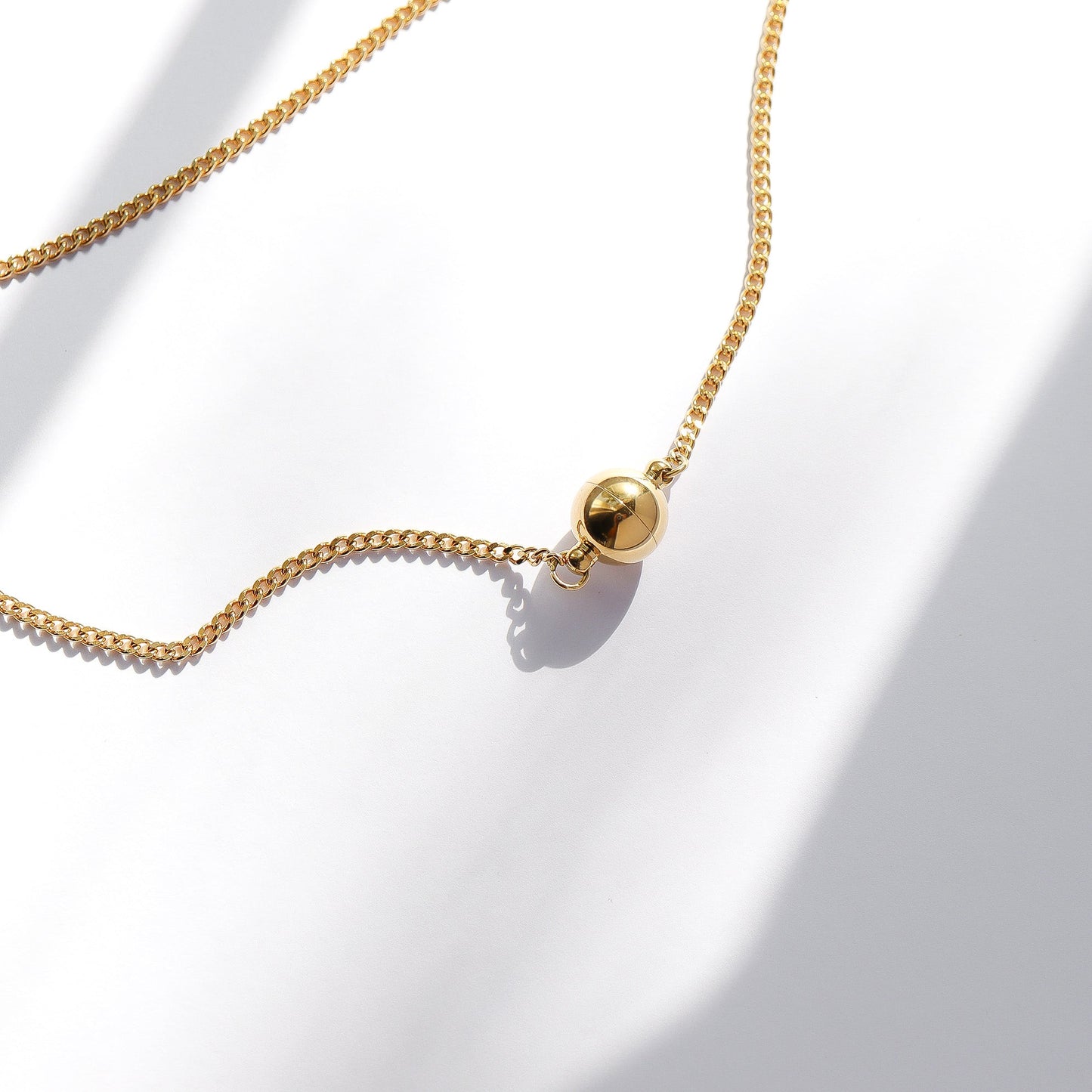 18K Gold PVD Stainless Steel Round Magnetic Clasp / SBB0329