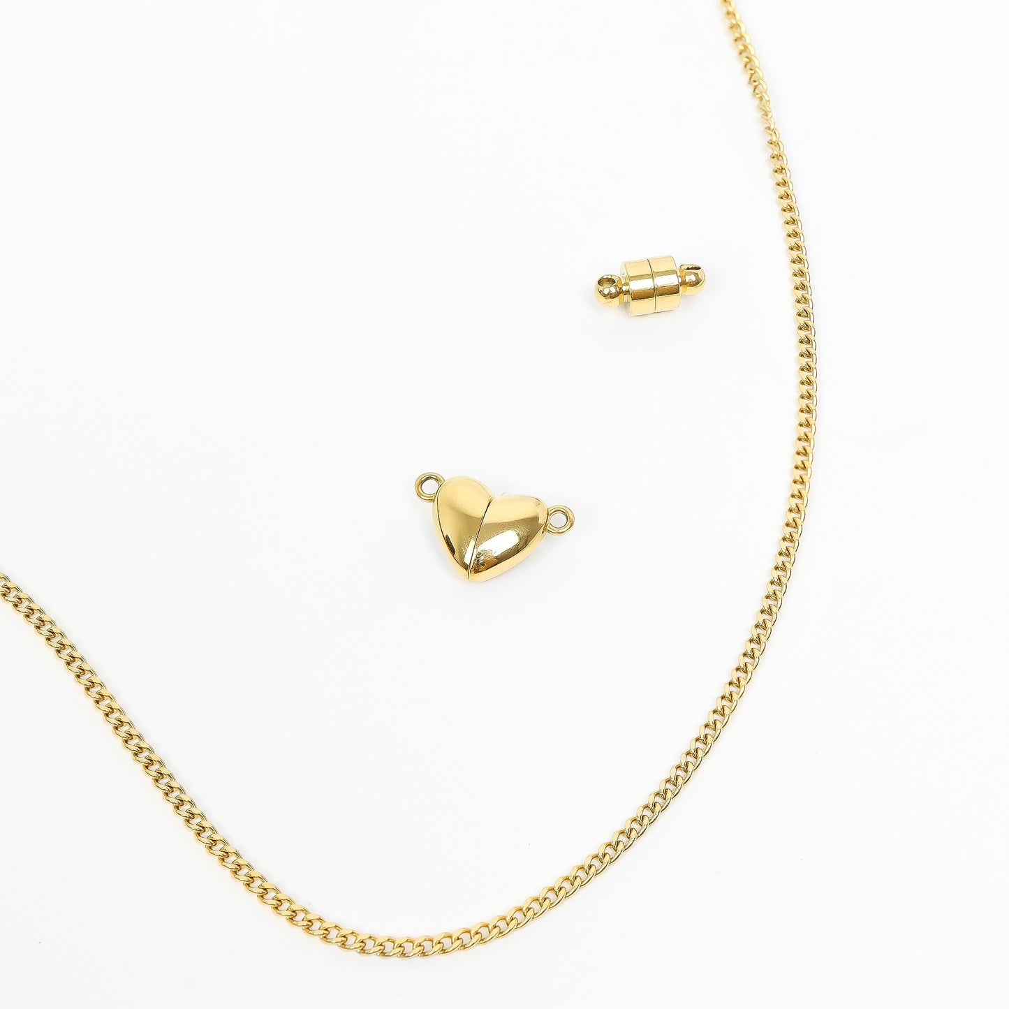 18K Gold PVD Stainless Steel Heart Magnetic Clasp / SBB0328