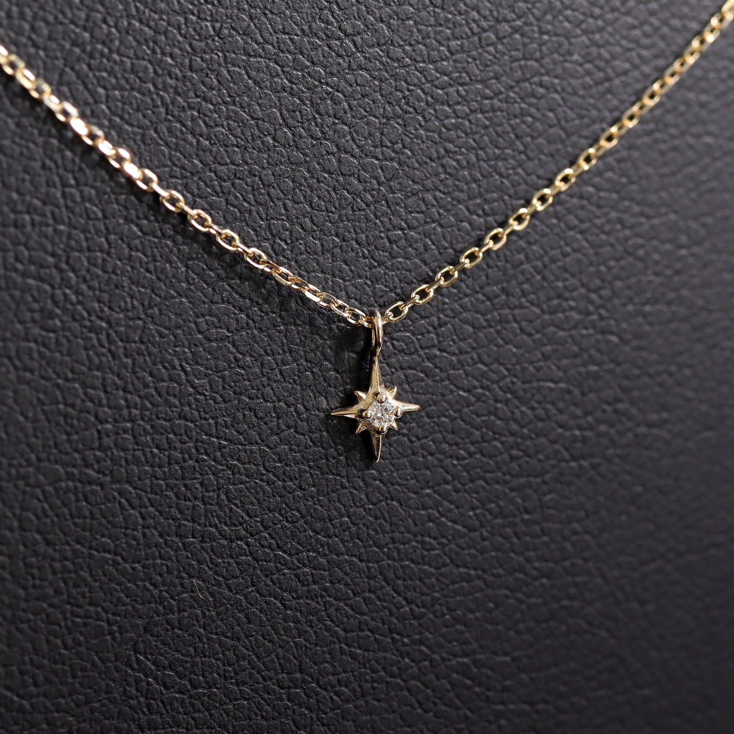 Permanent Jewelry 14K Solid Gold Diamond Compass Star Charm / PMJ1010