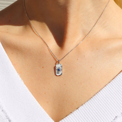 14K Gold Plated Sterling Silver Semi Precious Compass Star Necklace / PMJ0028