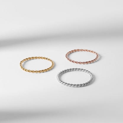 18K Gold PVD Stainless Steel Braided Spacer Ring / CSR0001