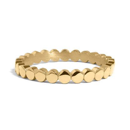 18K Gold PVD Stainless Steel Flat Circle Stacking Ring / CSR0009