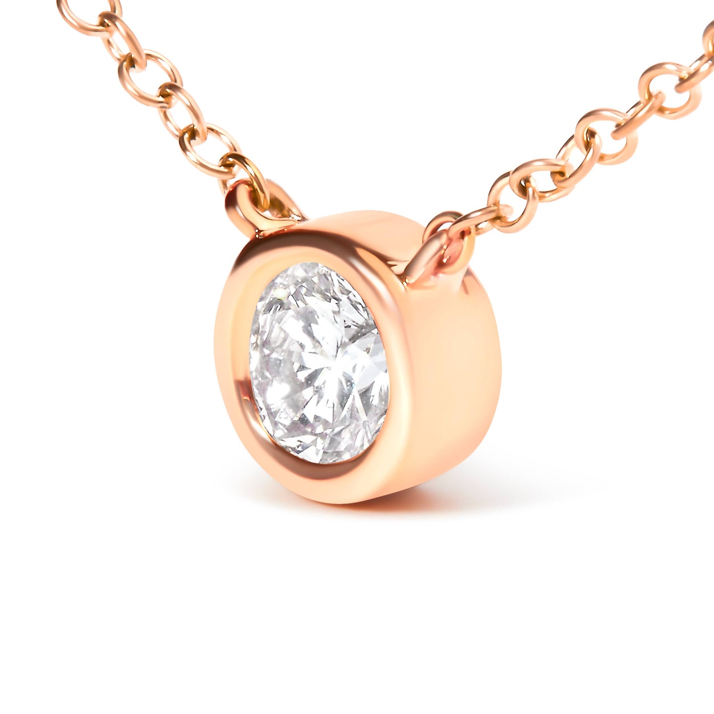 Halskette mit Solitär-Anhänger aus 10 Karat Gold, 1/2 Karat Diamant