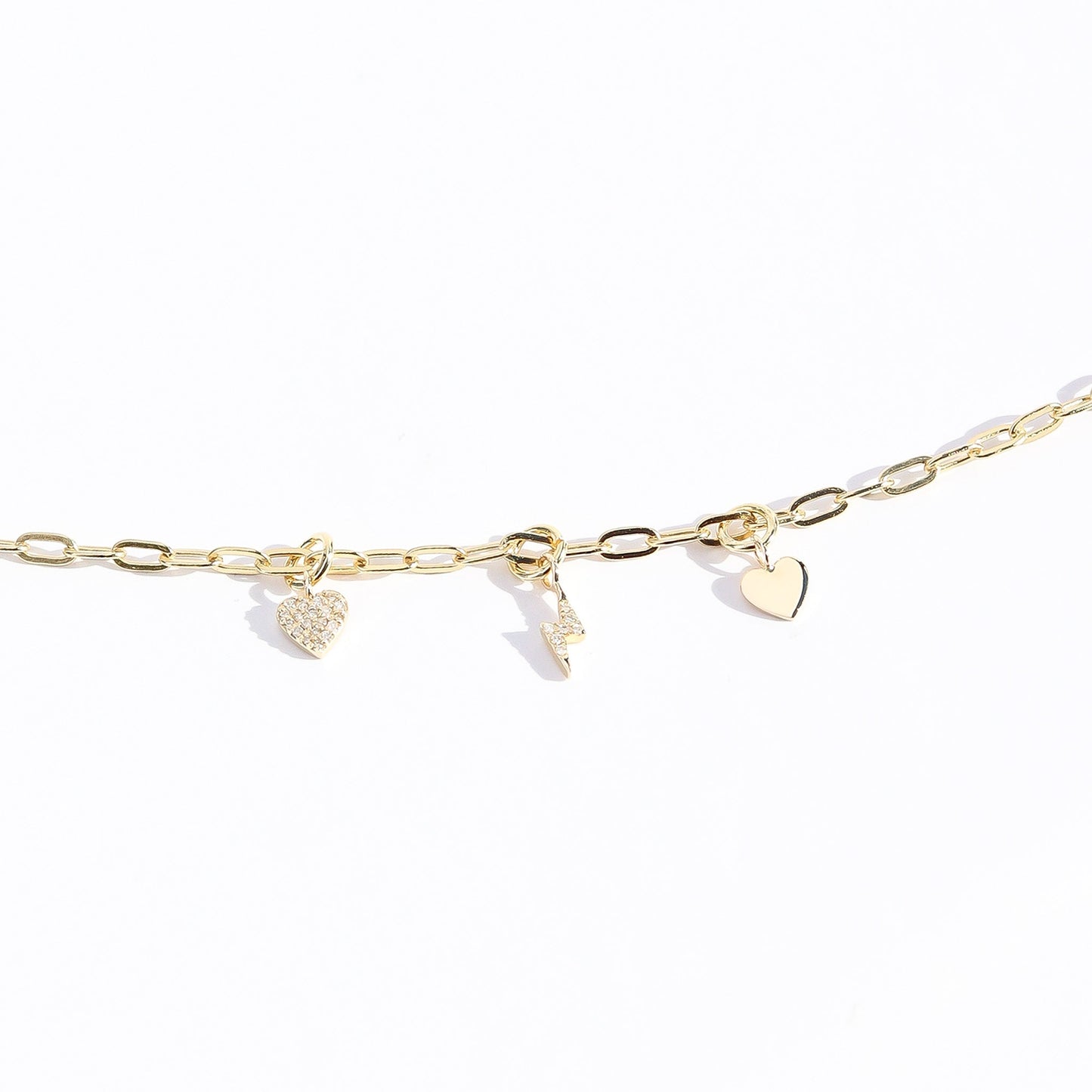 Permanent Jewelry 14K Solid Gold Diamond Heart Charm / PMJ1001