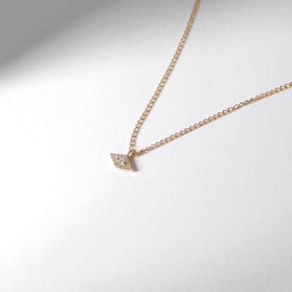 Permanent Jewelry 14K Solid Gold Diamond Evil Eye Charm / PMJ1011