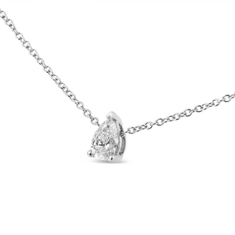 14 Karat Weißgold 1/2 Cttw Lab Grown Diamant Anhänger Halskette