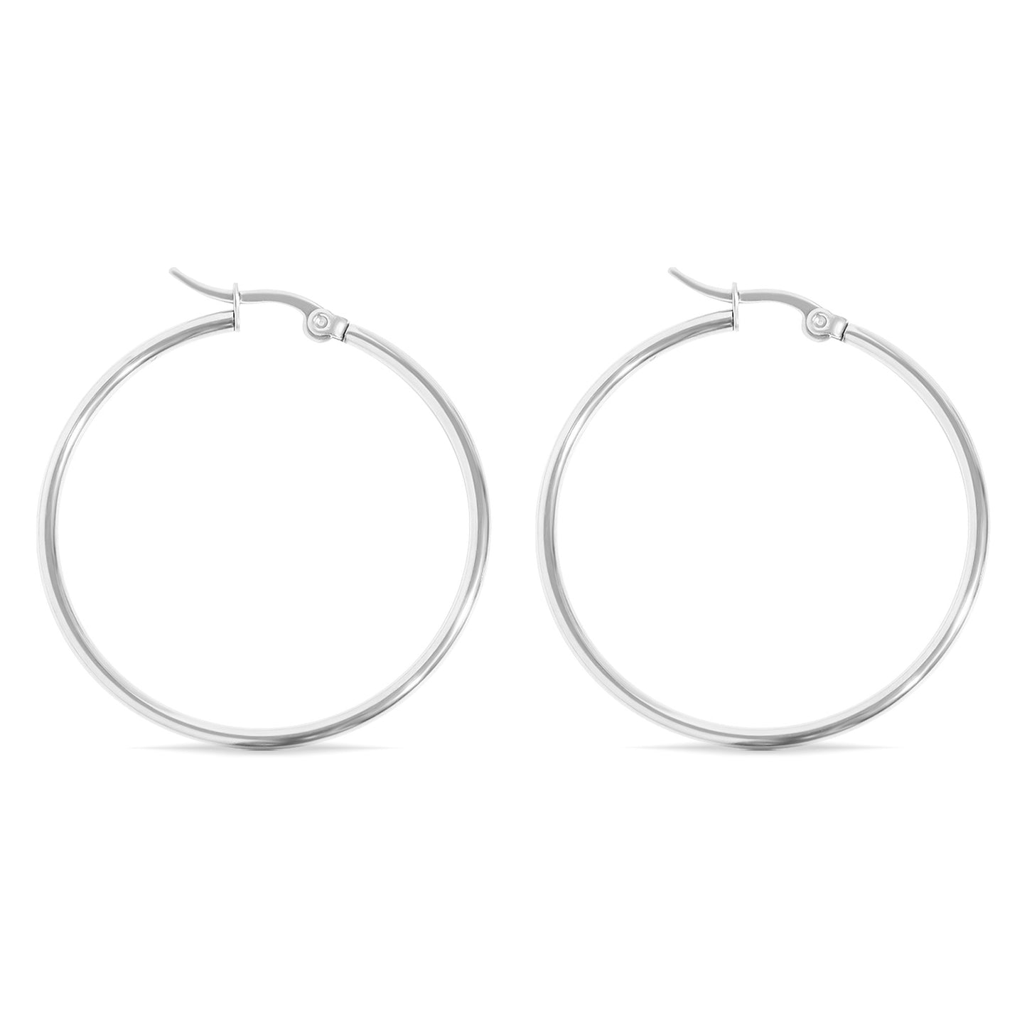18K Gold PVD Stainless Steel Round Tube Hoop Earrings / ERJ2138