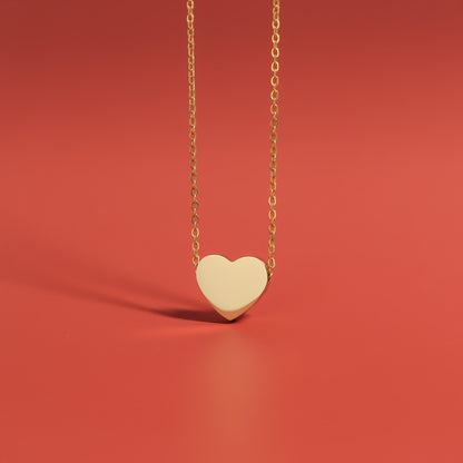 18K Gold PVD Stainless Steel Blank Heart Necklace / SBB0250
