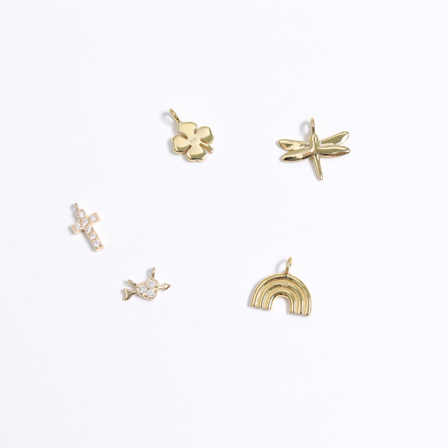 .925 Sterling Silver Four Leaf Clover Charm for Permanent Jewelry / PMJ1025