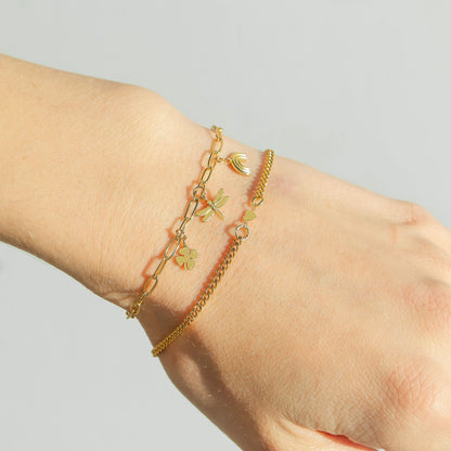 Permanent Jewelry 14K Solid Gold Heart Connector Charm / PMJ1006