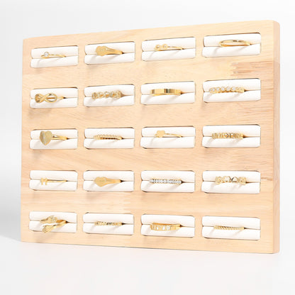 18K Gold PVD Stainless Steel Alternating Heart Stacking Ring / CSR0010