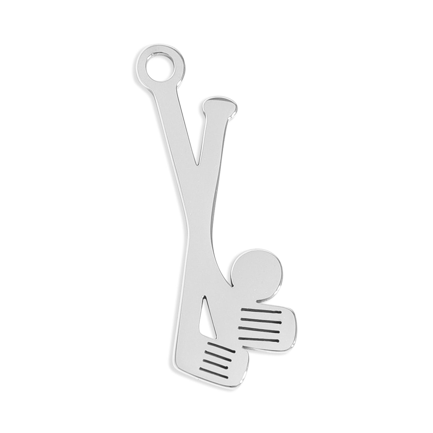 18K Gold PVD Stainless Steel Golf Club Charm / PDL0157