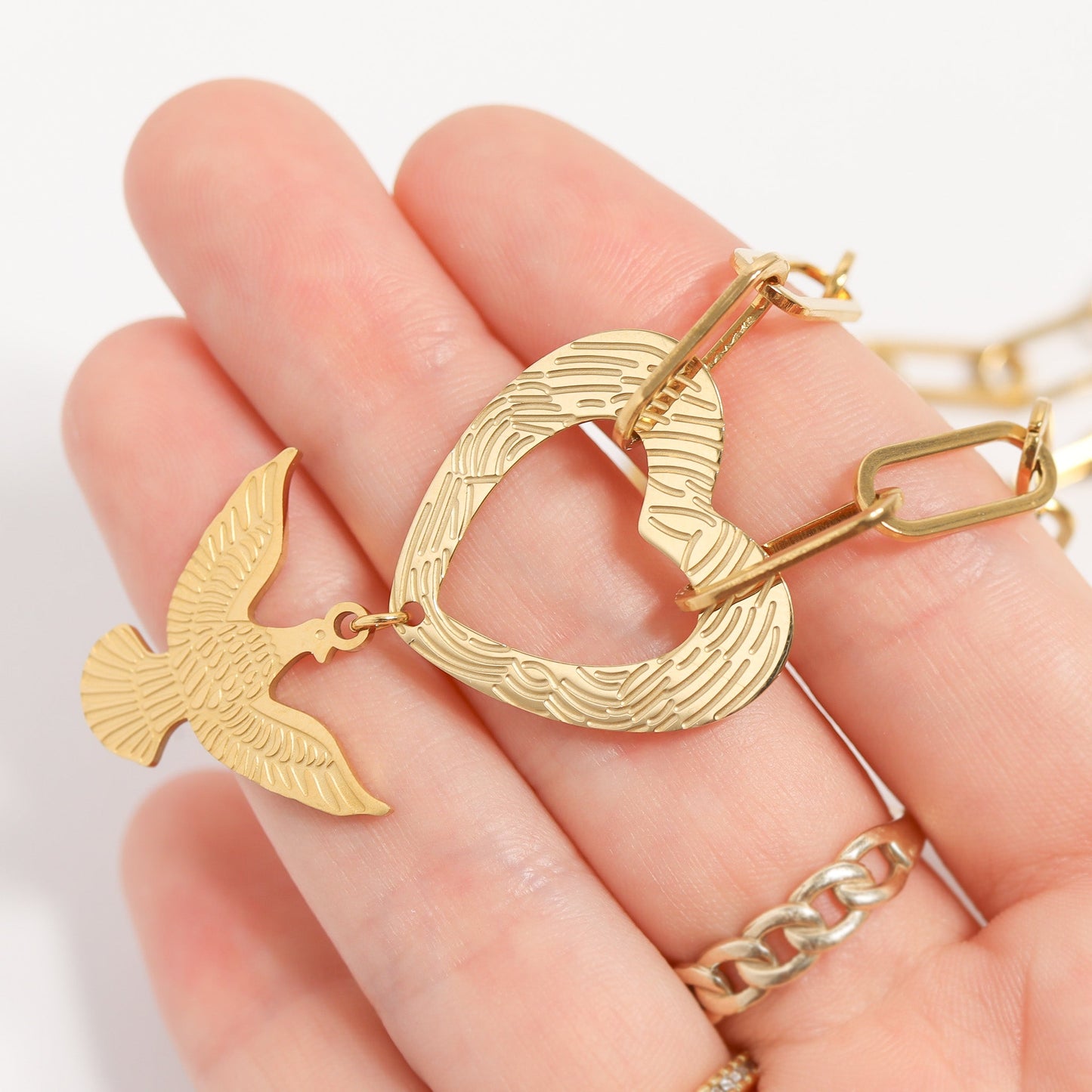 18K Gold PVD Stainless Steel Eagle Charm / PDL0001