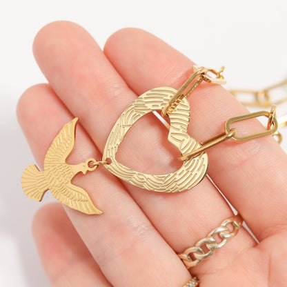 18K Gold PVD Stainless Steel Eagle Charm / PDL0001