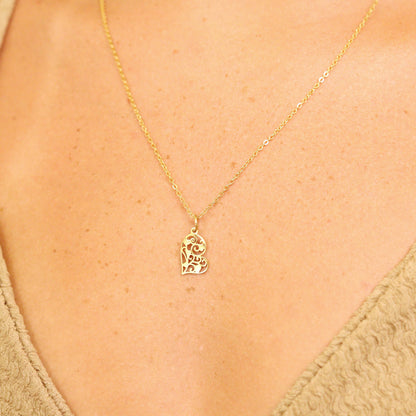 18K Gold PVD Stainless Steel Cutout Heart Charm / PDL0090