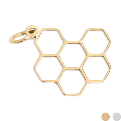 18K Gold PVD Stainless Steel Honeycomb Charm / PDL0197