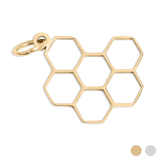 18K Gold PVD Stainless Steel Honeycomb Charm / PDL0197