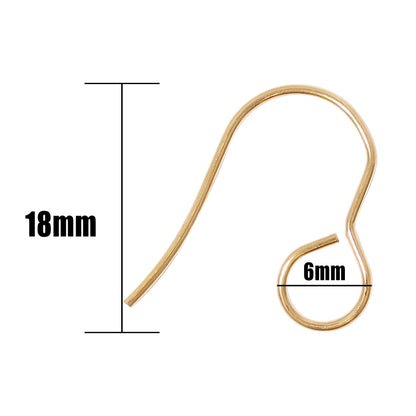 20 Pc 18K Gold PVD Stainless Steel Wire Earring Hooks / ERJ0043