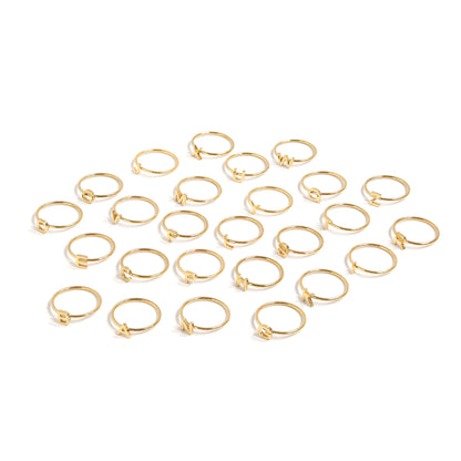 18K Gold PVD Stainless Steel Initial Stacking Rings A-M / ZRJ9021
