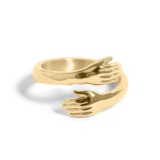 18K Gold PVD Stainless Steel Hug Ring / KSS0002