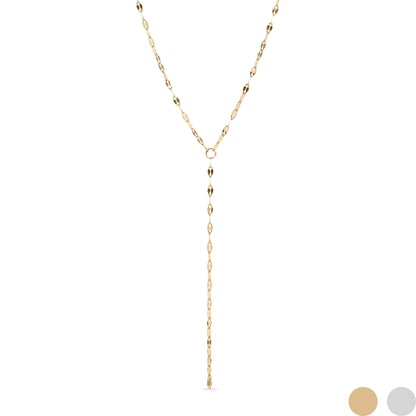 18K Gold PVD Stainless Steel Lariat Necklace Lip Chain / CHN0058