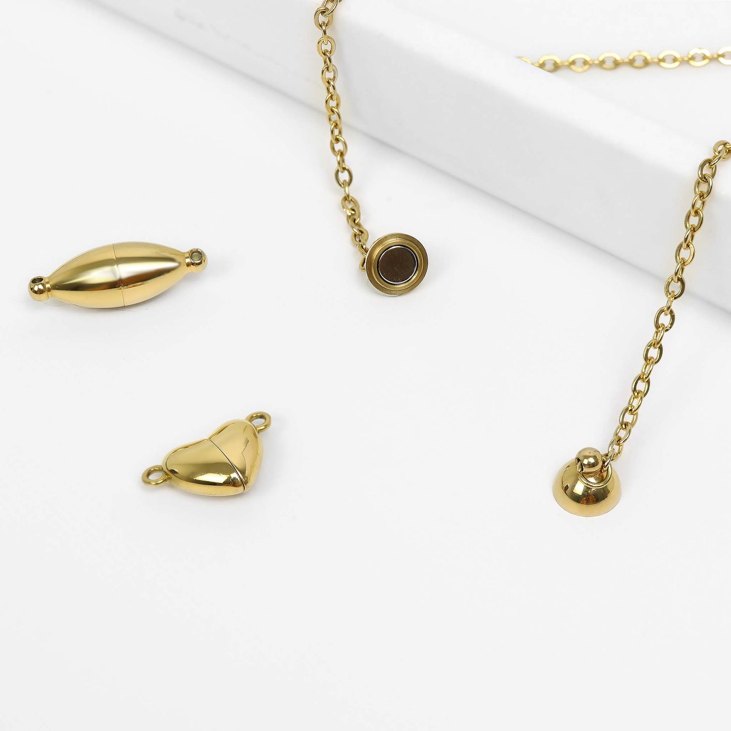 18K Gold PVD Stainless Steel Oval Magnetic Clasp / SBB0331